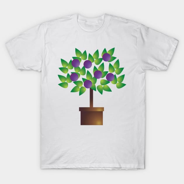 Plum Tree Pot Plant Digital Art | Melanie Jensen Illustrations T-Shirt by illusima